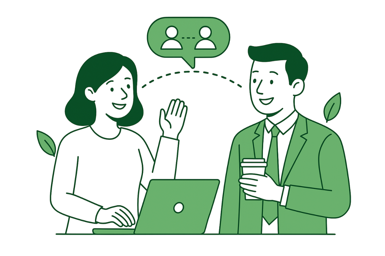 Networking process illustration